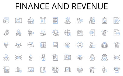 finance and revenue line icons collection smartph vector