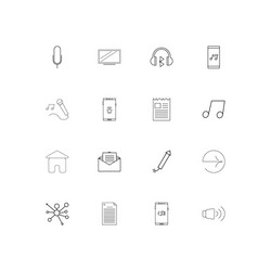 internet of things linear thin icons set outlined vector image