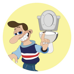 man with a cheeky smile and big nose pointing vector image