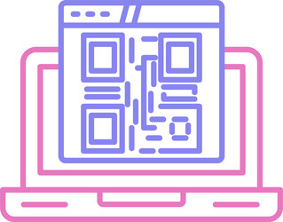 qr code line two colour icon vector image
