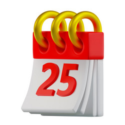render of the advent calendar with 25th vector image