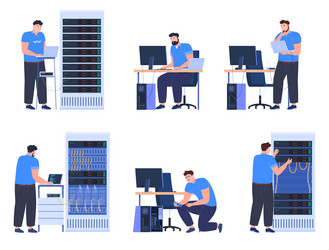 system administrators who service computers vector image