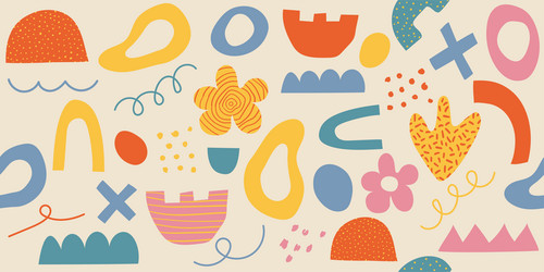 abstract hand drawn y2k naive seamless pattern vector image