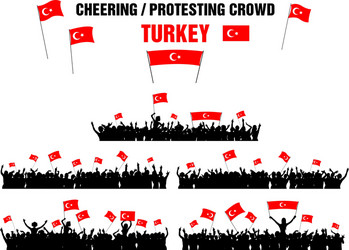 cheering or protesting crowd turkey vector