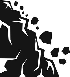 falling landslide icon simple style vector image