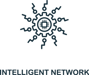 intelligent network line icon thin style element vector image