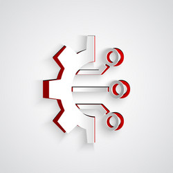 Paper cut algorithm icon isolated on grey vector