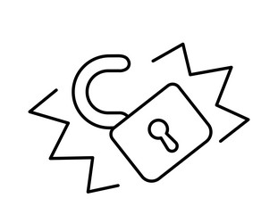 Breaking open lock hacker attack hack protection vector