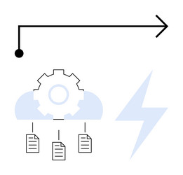 cloud data processing with gear files vector image