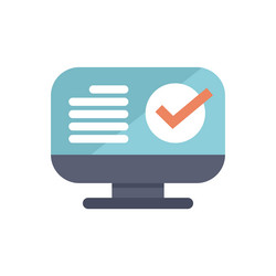 computer monitor displaying checkmark icon vector image