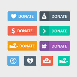 Donate button set vector