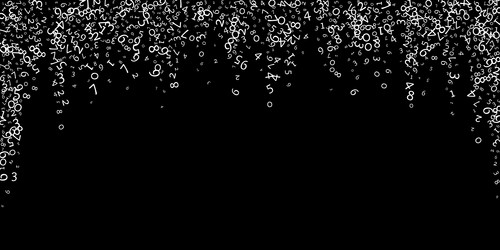 falling numbers big data concept binary white vector image