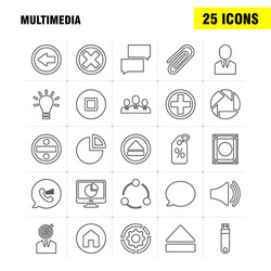 multimedia line icon for web print and mobile vector image