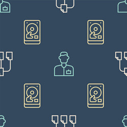 set line folder tree hard disk drive hdd vector image