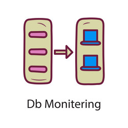 Db mointering fill outline icon design vector