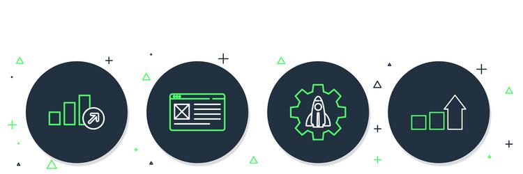 set line browser window startup project concept vector image
