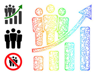 spectral gradient linear mesh clients growth chart vector image