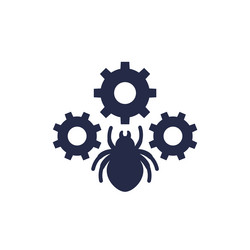 debugging or testing icon with a bug vector image