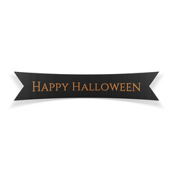 Happy halloween black festive ribbon vector