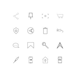 Interface linear thin icons set outlined simple vector