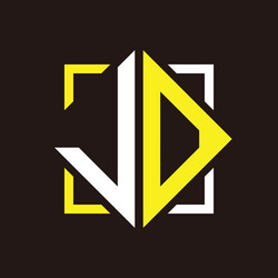 j o initials quadrangle monogram with square vector image