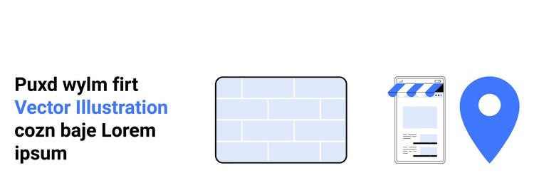 storefront app interface with location pin vector image