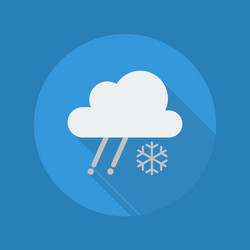 Weather flat icon rainy with snow vector