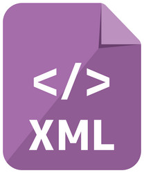 xml icon major programming language color vector image
