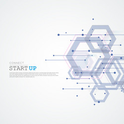 abstract connect hexagonal structure background vector image