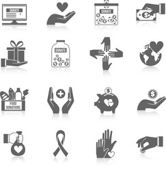 Charity Icon Collection Vector Image