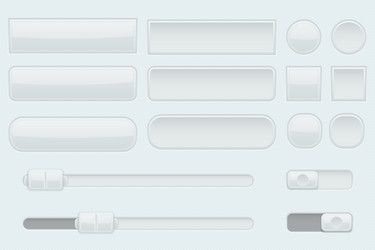 Light grey interface buttons sliders and toggle vector