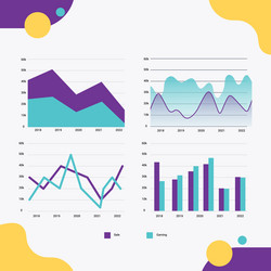 set of colorful inforgraphics flow charts vector image