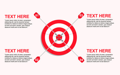 target with four arrows numbers and text vector image
