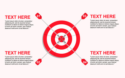 Target with four arrows numbers and text vector