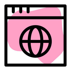 web browser window for displaying information vector image