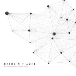 Abstract molecule with dots and lines vector