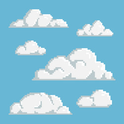 Flat design pixel art cloud Royalty Free Vector Image
