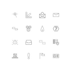 internet technologies linear thin icons set vector image