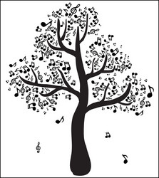 Musical tree with notes vector