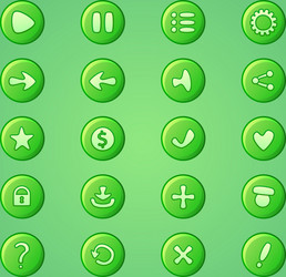 set of mobile bright green elements for ui game vector image
