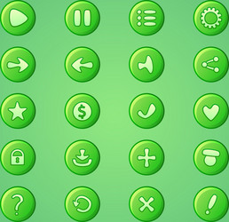 set of mobile bright green elements for ui game vector