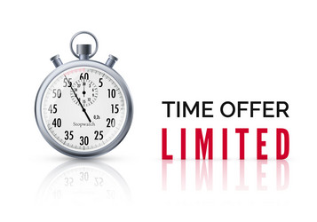 alarm clock with special offer text and countdown vector image