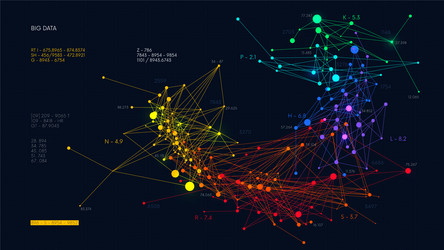 Big Data Analysis & Network Visualization vector image