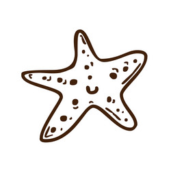 Sea starfish doodle hand drawn sketch Royalty Free Vector