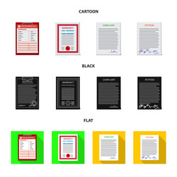 isolated object of form and document icon set vector image