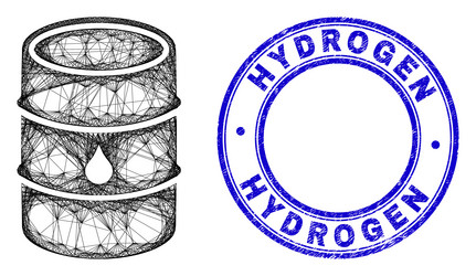 textured hydrogen watermark and net irregular mesh vector image