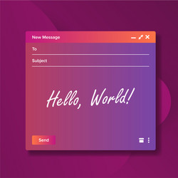 email blank template text box and button vector