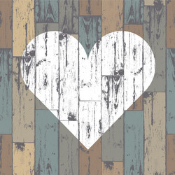 Heart on wood Royalty Free Vector Image - VectorStock