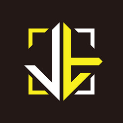 j t initials quadrangle monogram with square vector image