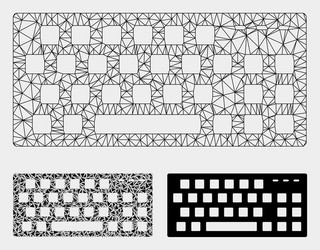 Keyboard mesh 2d model and triangle mosaic vector